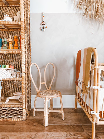 rattan chair in a kids room