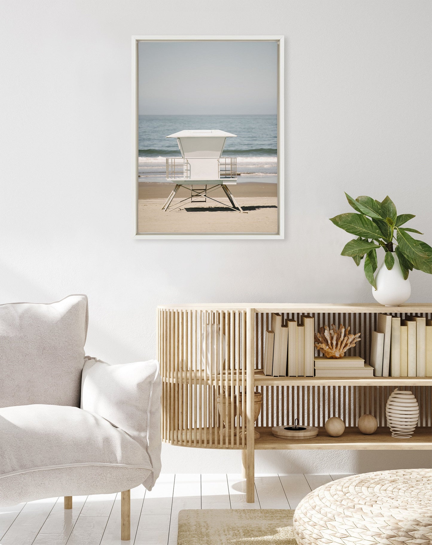 Sylvie Surf Shack Framed Canvas by Crystal Lynn Collins