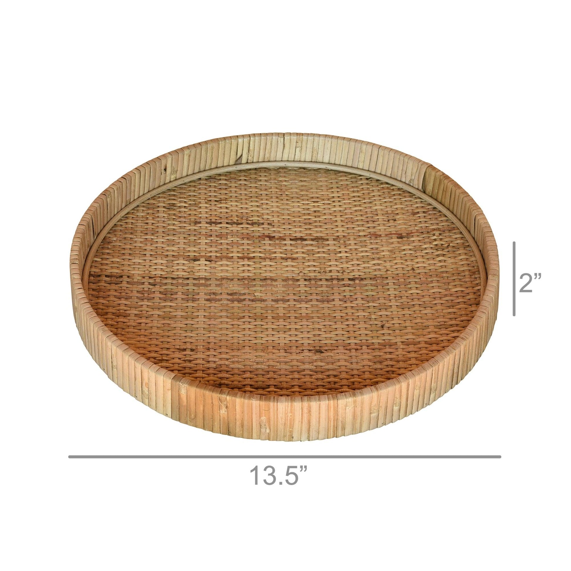 round rattan tray