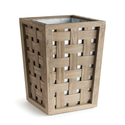gray teak wood planter