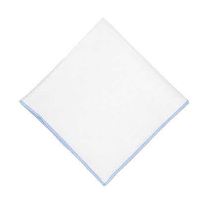 Linen Napkins With Blue Stitch Edges, Set of 4