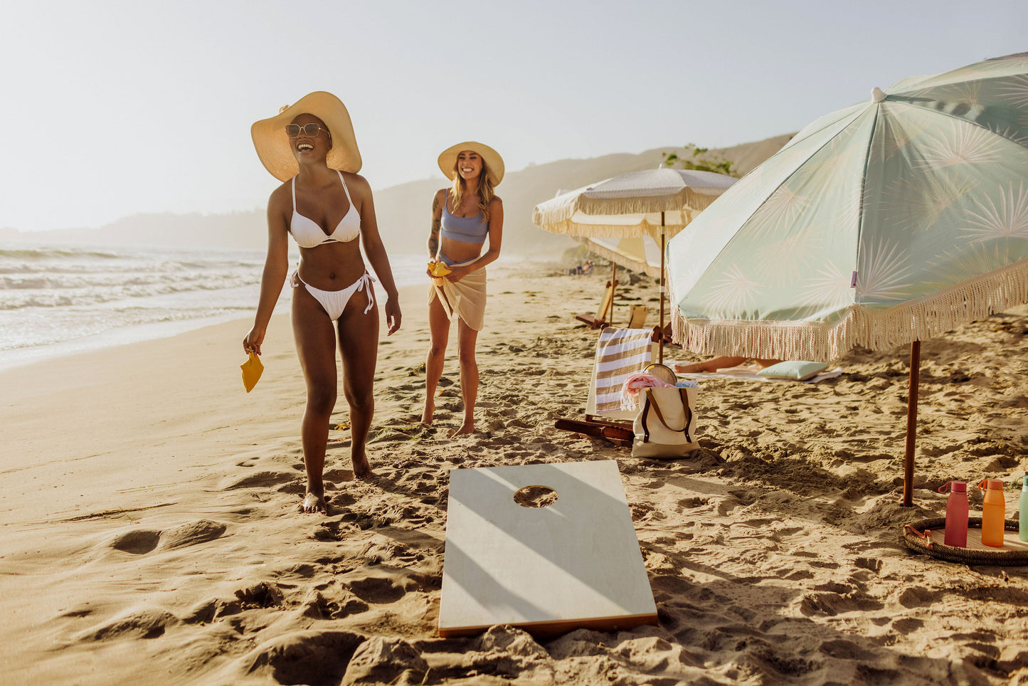 Summerland 6.5 ft. Portable Beach Umbrella - Coastal UV 50+ Sun Shade, Beach House Outdoor Entertaining