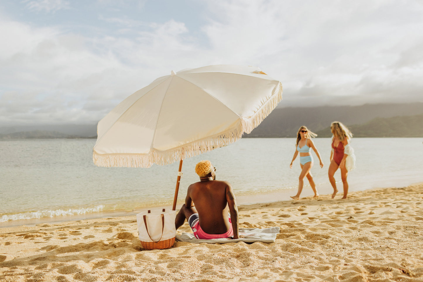 Summerland 6.5 ft. Portable Beach Umbrella - Coastal UV 50+ Sun Shade, Beach House Outdoor Entertaining