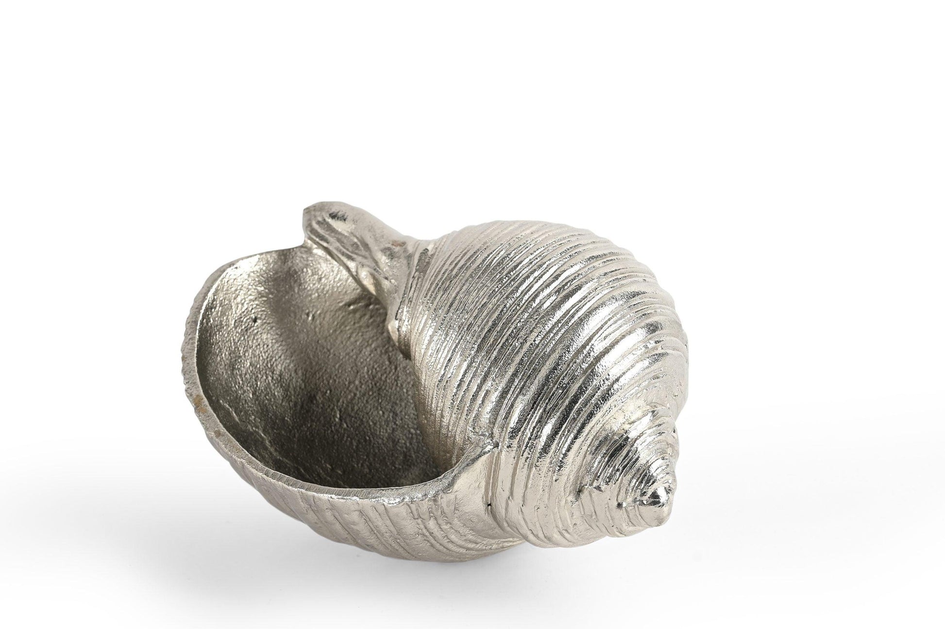 Silver shell decor sculpture 