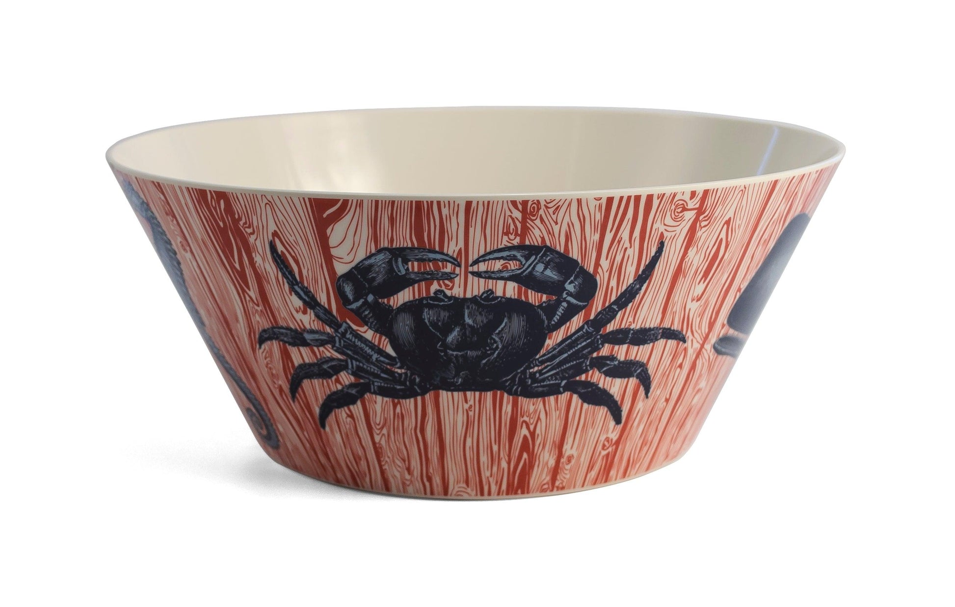 red bowl with blue crab