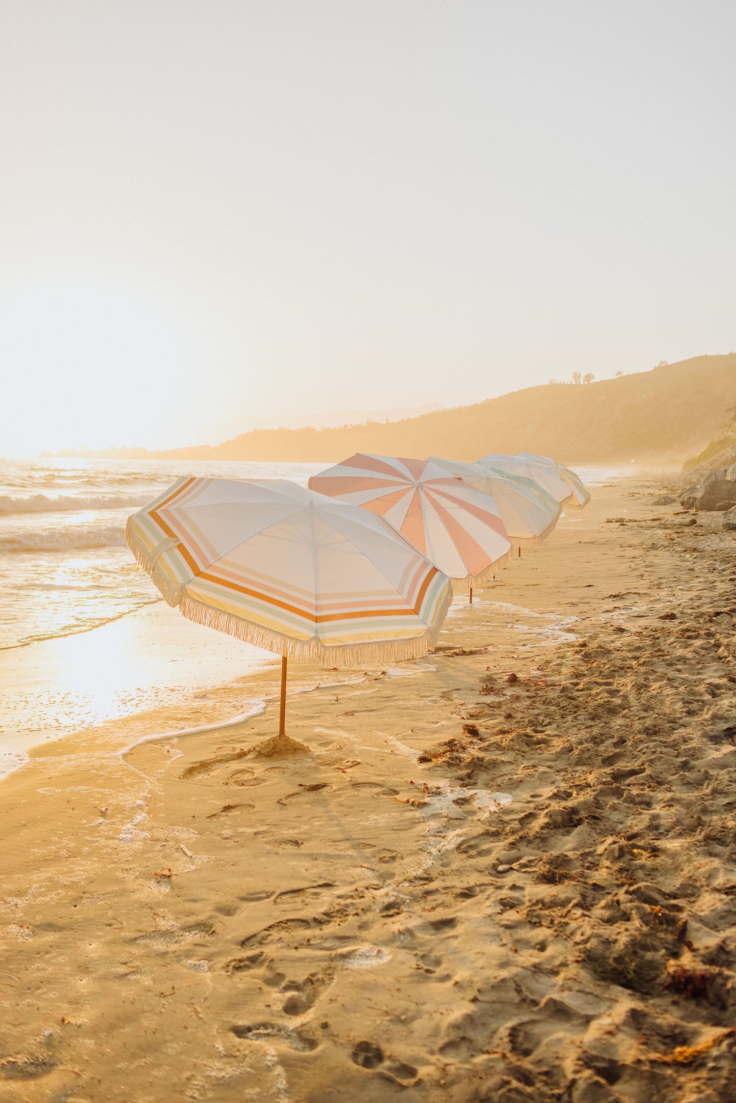 Summerland 6.5 ft. Portable Beach Umbrella - Coastal UV 50+ Sun Shade, Beach House Outdoor Entertaining