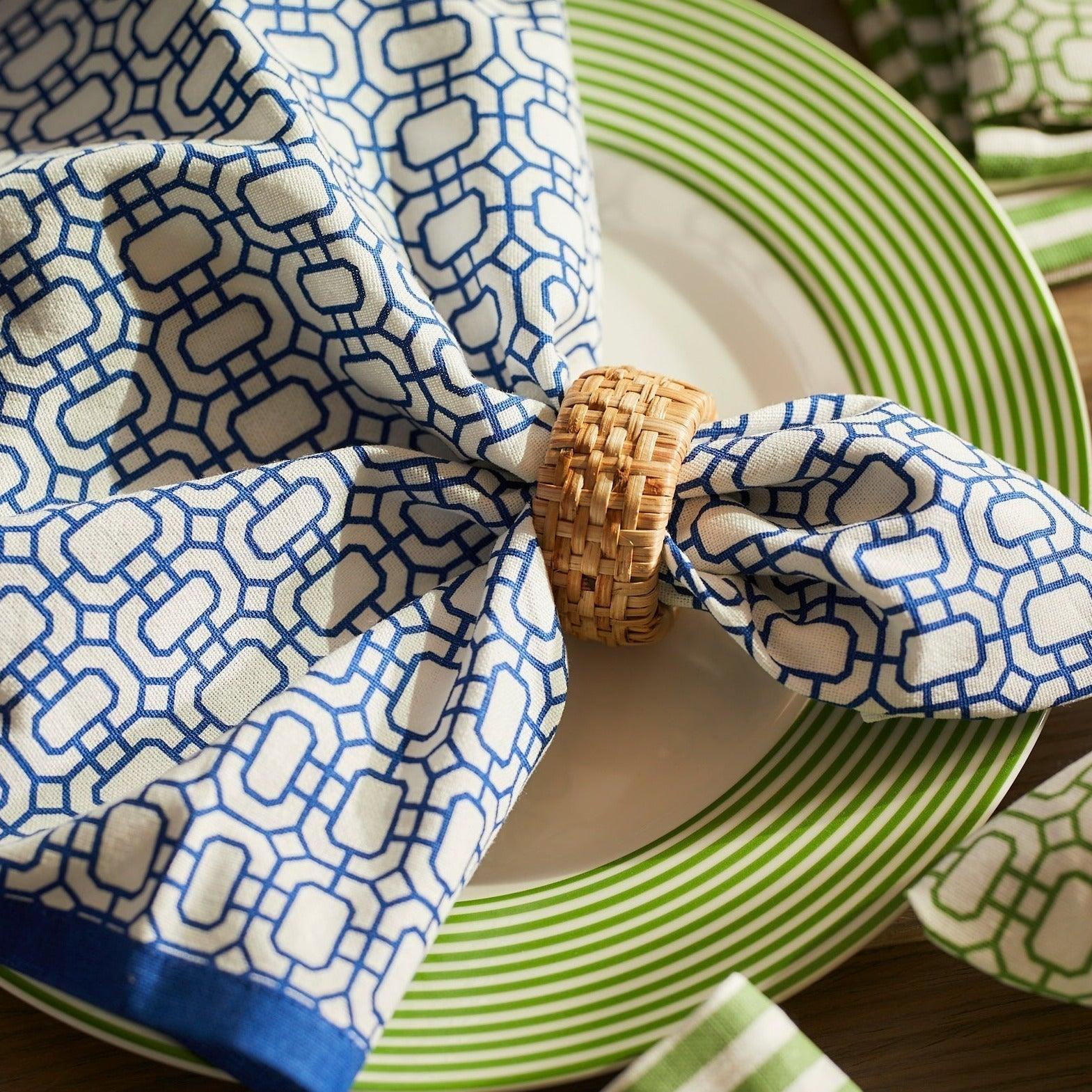 a close up of a napkin on a plate