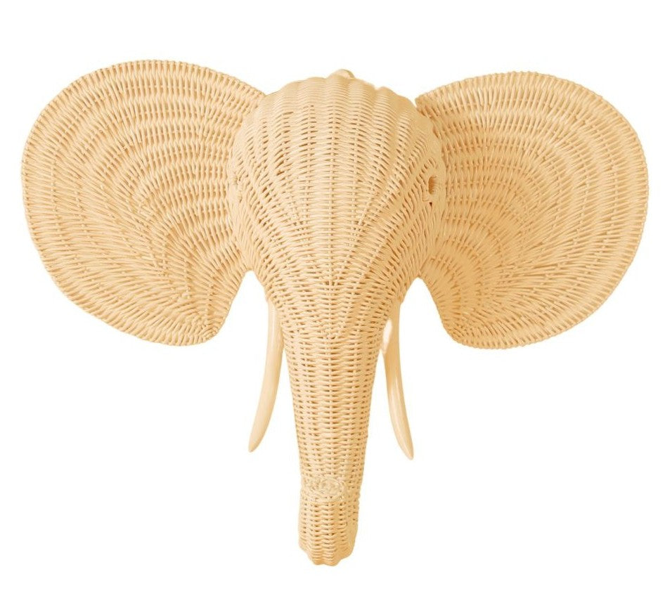 Rattan Elephant Wall Decor