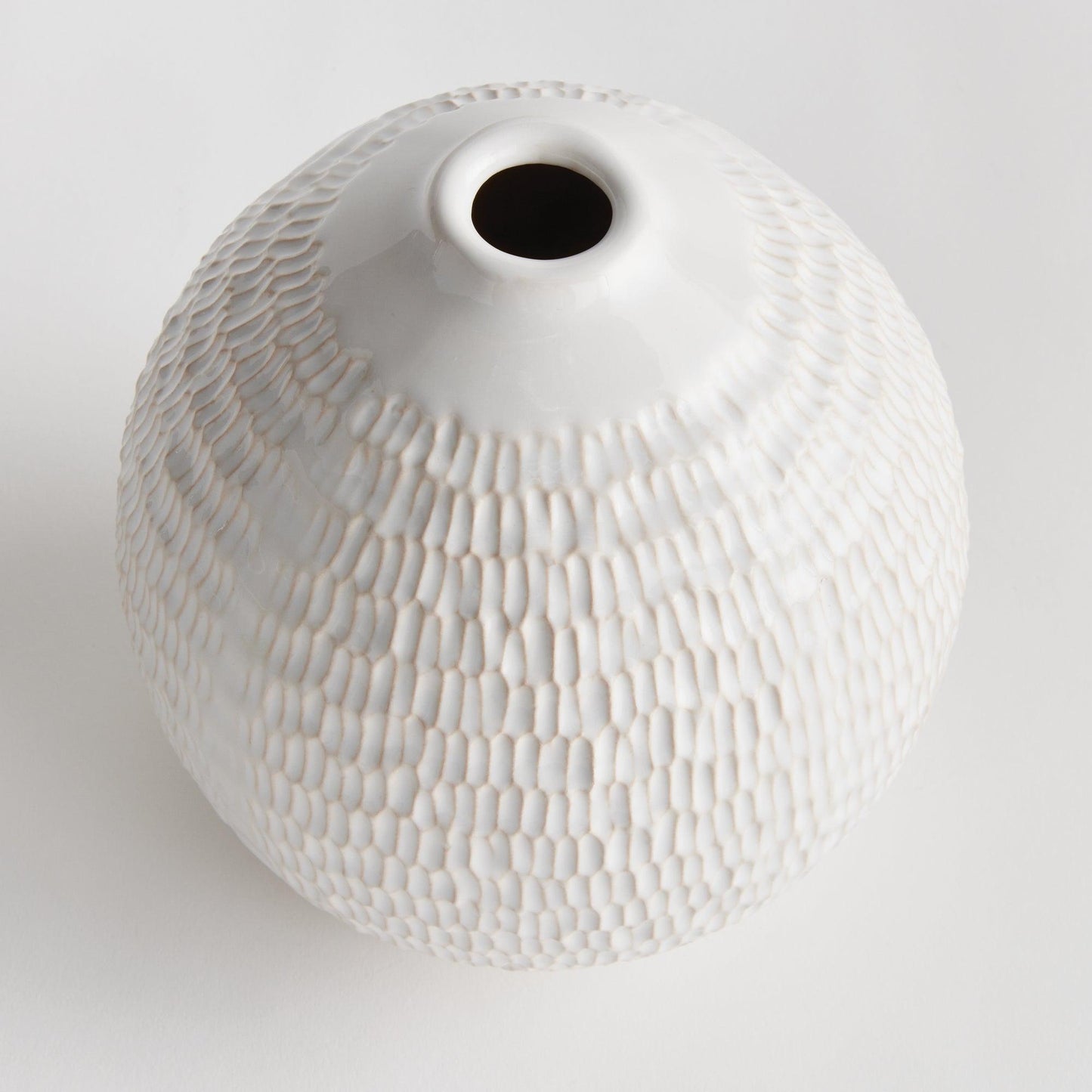 White textured vase