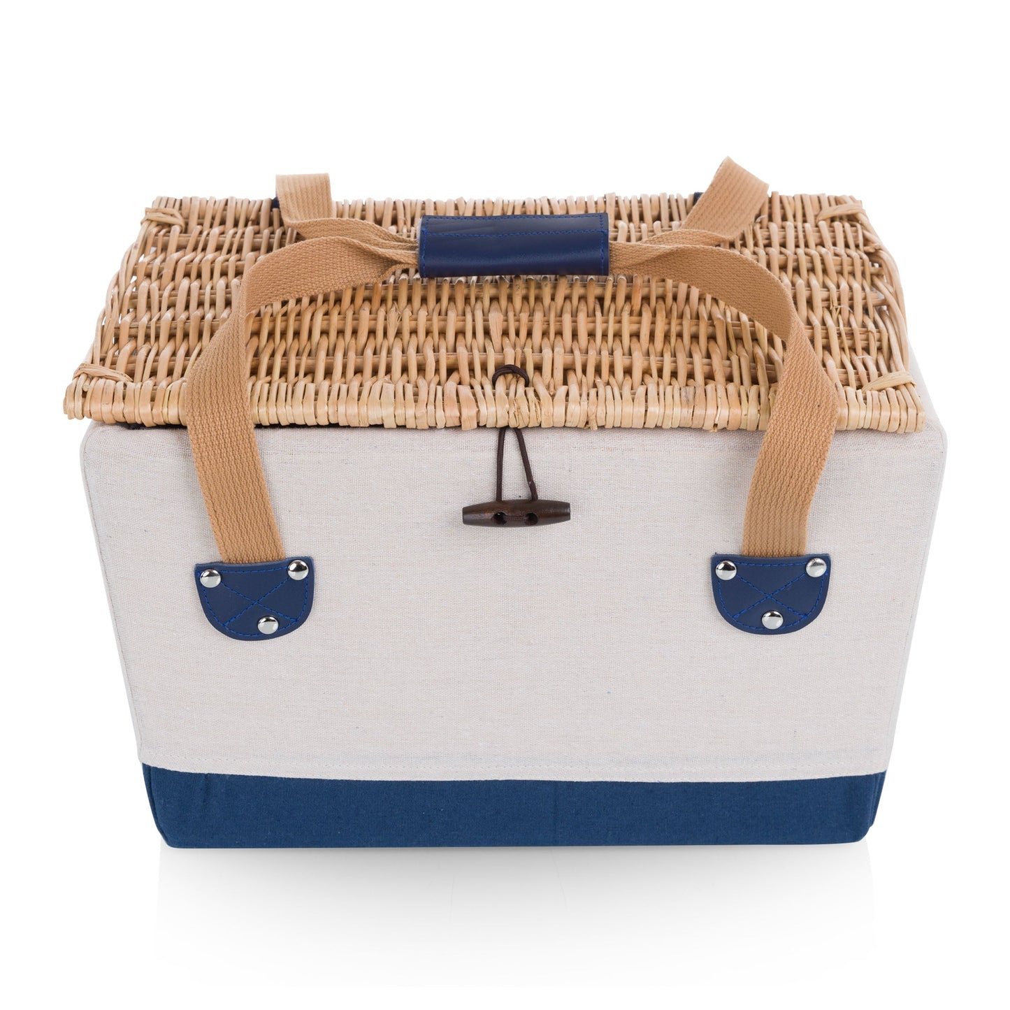 Boardwalk Picnic Basket for 2 - Coastal Handwoven Wine & Cheese Set, Beach House Romantic Gift