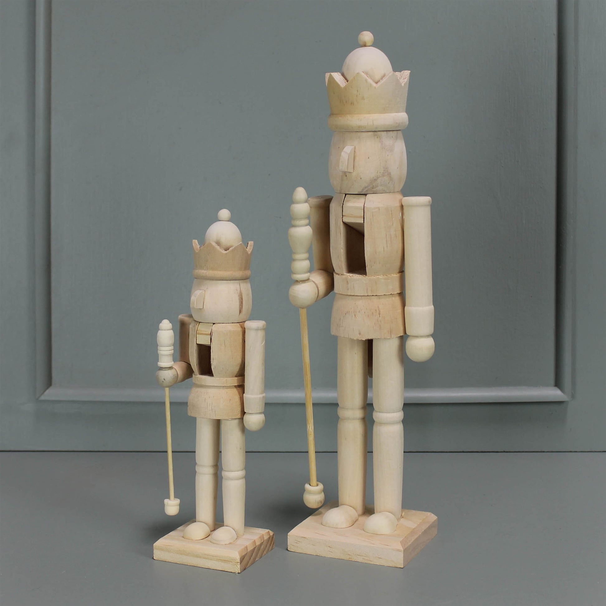 set of two wooden nutcracker decorations