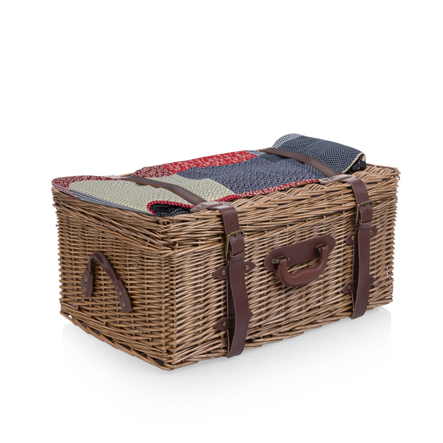 Charleston Luxury Picnic Basket for 4 - Coastal Heirloom Wicker Entertaining Set, Beach House Gift