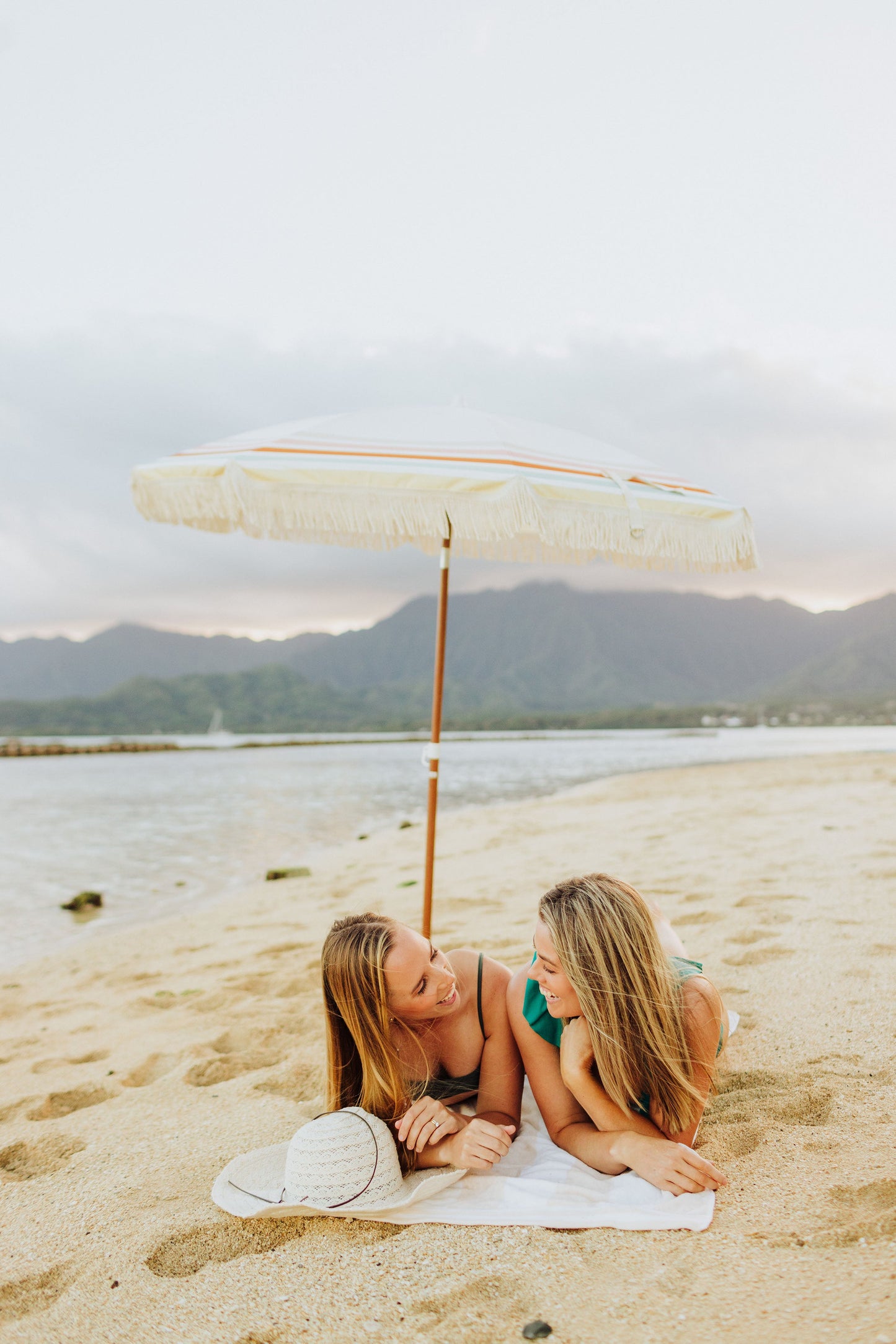 Summerland 6.5 ft. Portable Beach Umbrella - Coastal UV 50+ Sun Shade, Beach House Outdoor Entertaining