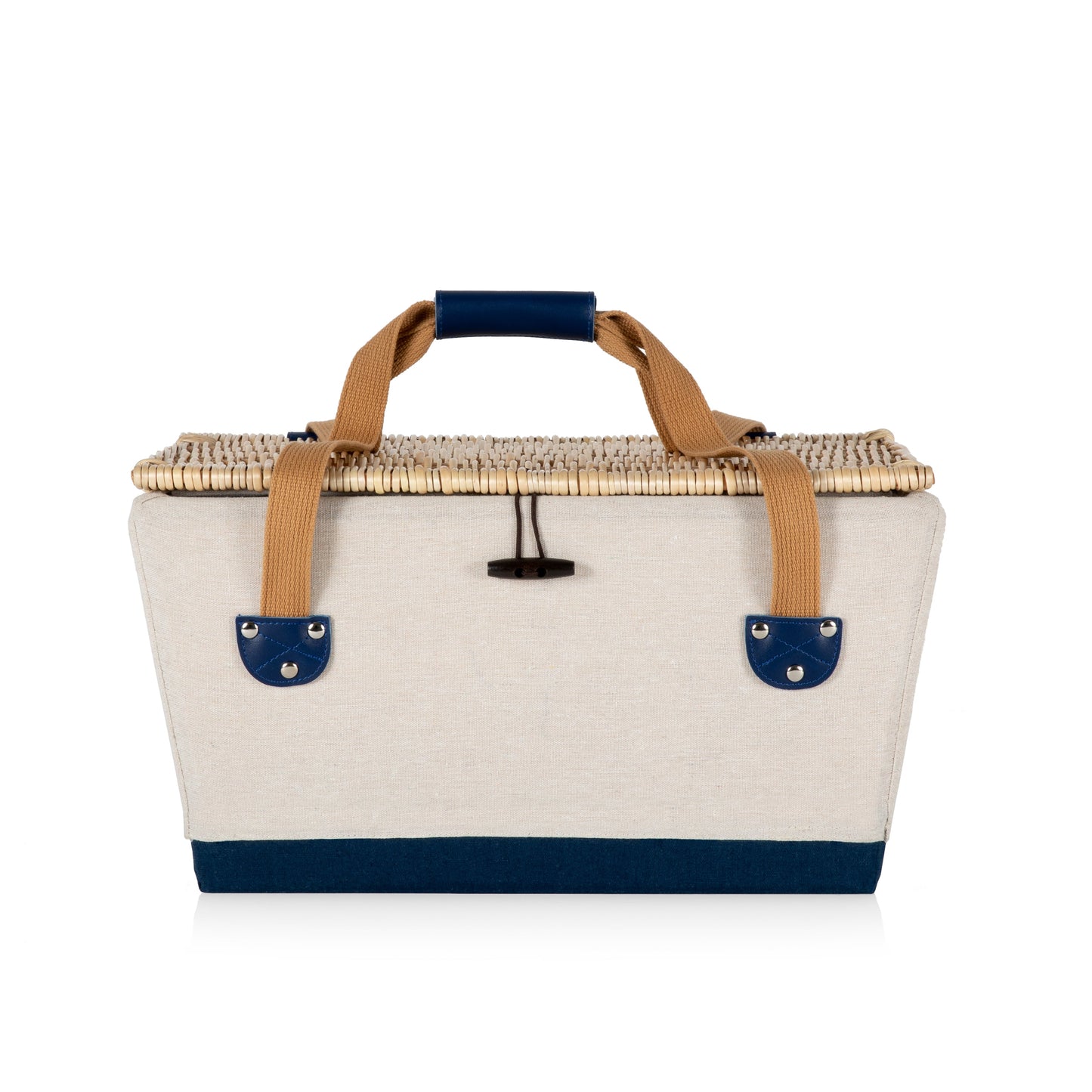 Boardwalk Picnic Basket for 4 - Coastal Wicker Picnic Set, Beach House Outdoor Entertaining