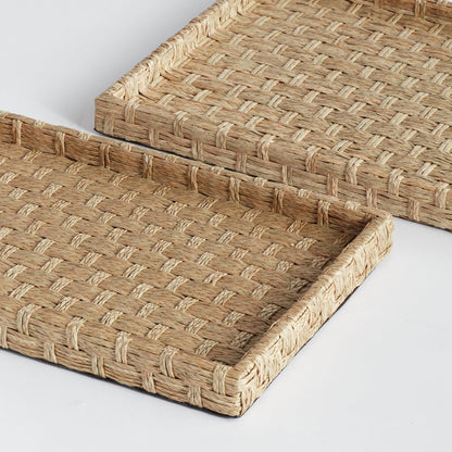 two woven trays