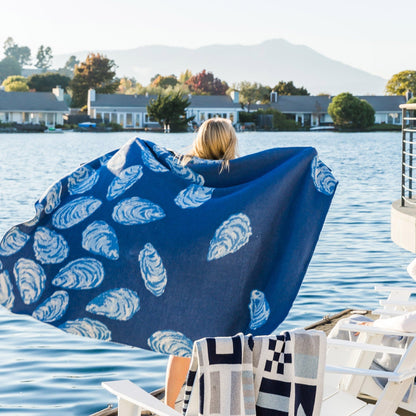 Oyster - Cotton Sustainable Knit Throw Blanket | Coastal