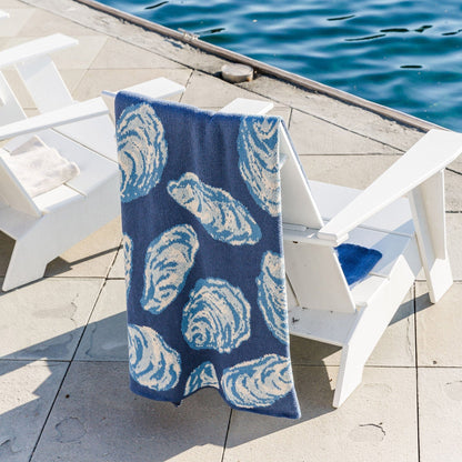 Oyster - Cotton Sustainable Knit Throw Blanket | Coastal