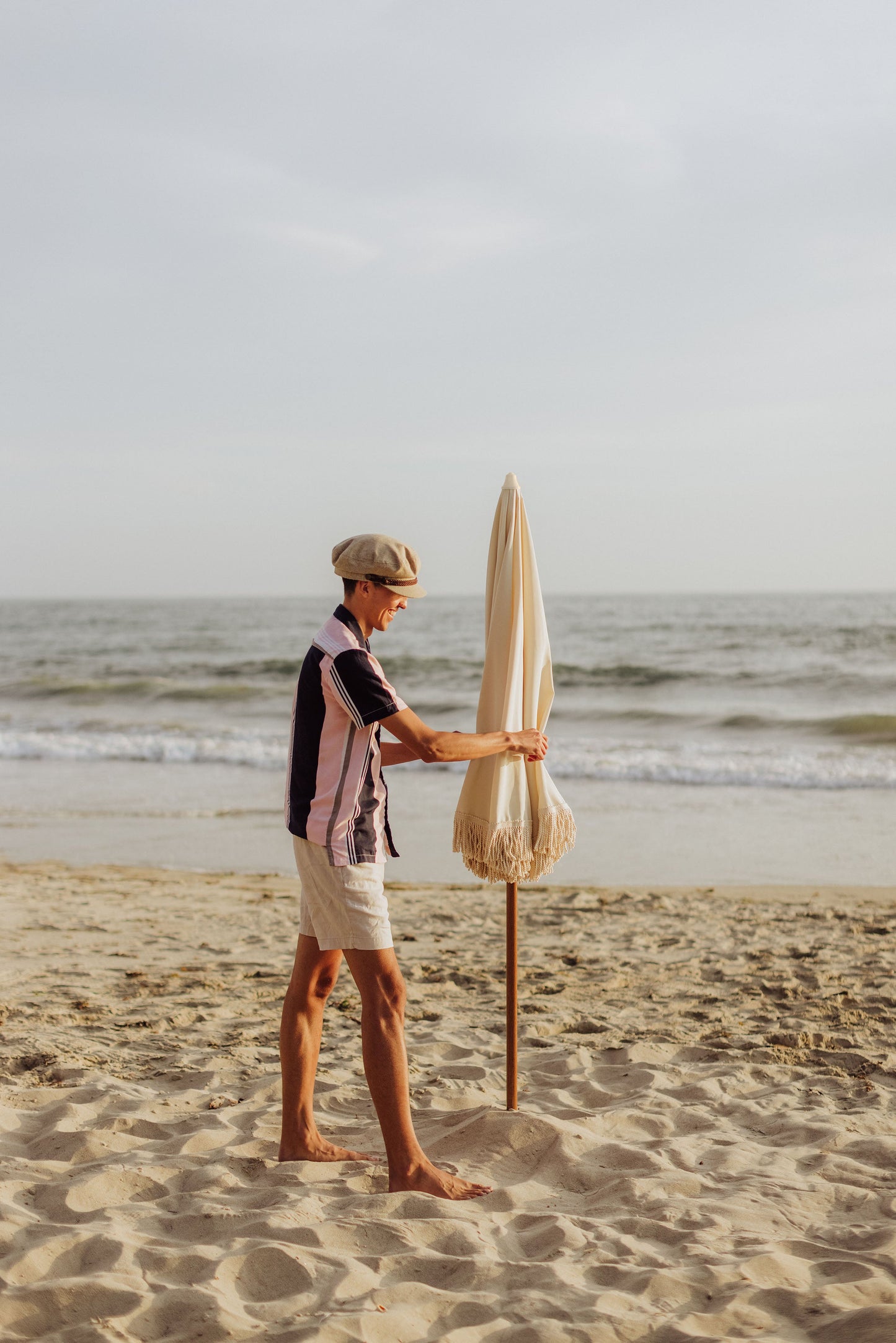 Summerland 6.5 ft. Portable Beach Umbrella - Coastal UV 50+ Sun Shade, Beach House Outdoor Entertaining