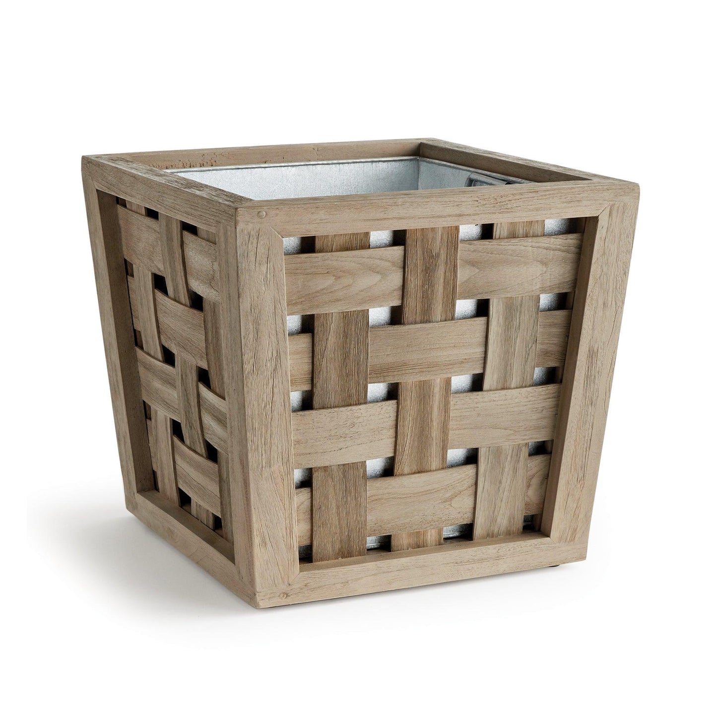 gray teak wood planter