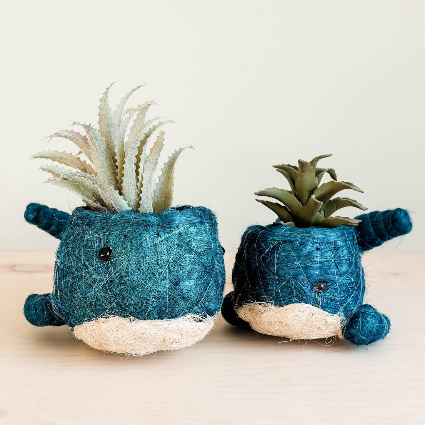 Wicker Whale Planter