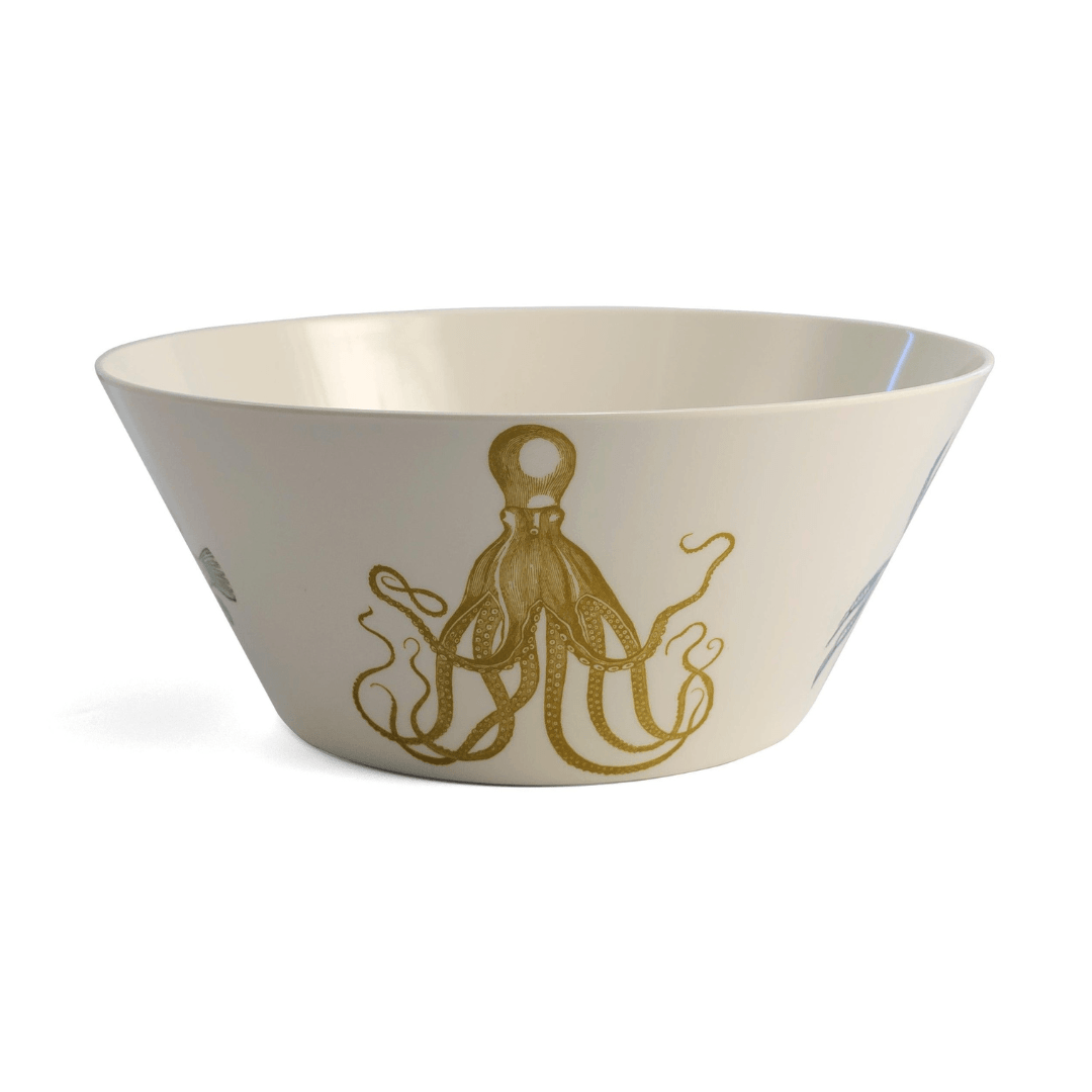 white bowl with different colored sea life