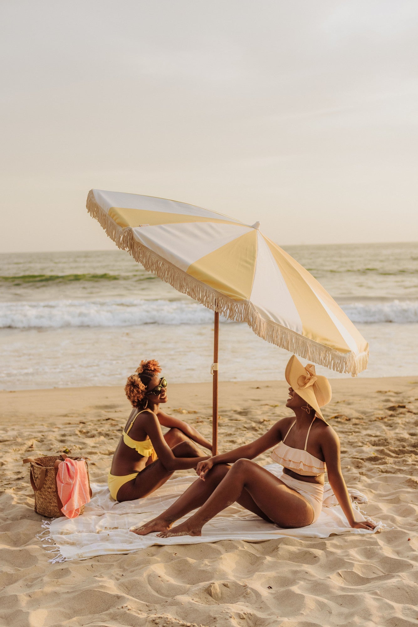 Summerland 6.5 ft. Portable Beach Umbrella - Coastal UV 50+ Sun Shade, Beach House Outdoor Entertaining