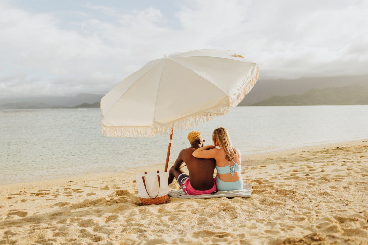 Summerland 6.5 ft. Portable Beach Umbrella - Coastal UV 50+ Sun Shade, Beach House Outdoor Entertaining