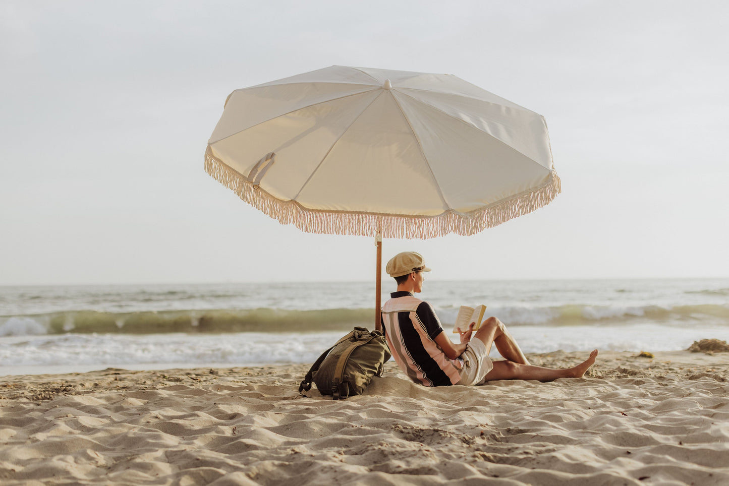 Summerland 6.5 ft. Portable Beach Umbrella - Coastal UV 50+ Sun Shade, Beach House Outdoor Entertaining