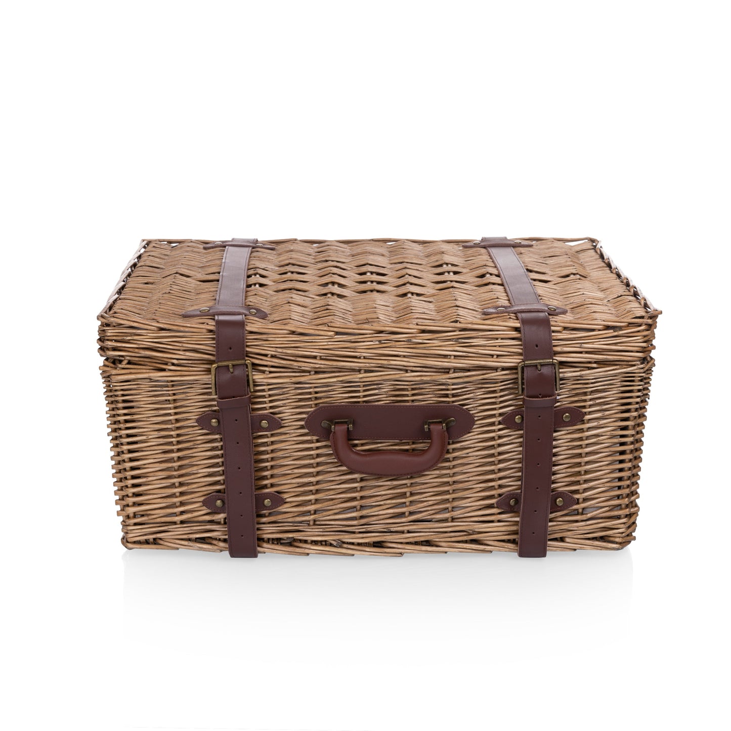 Charleston Luxury Picnic Basket for 4 - Coastal Heirloom Wicker Entertaining Set, Beach House Gift