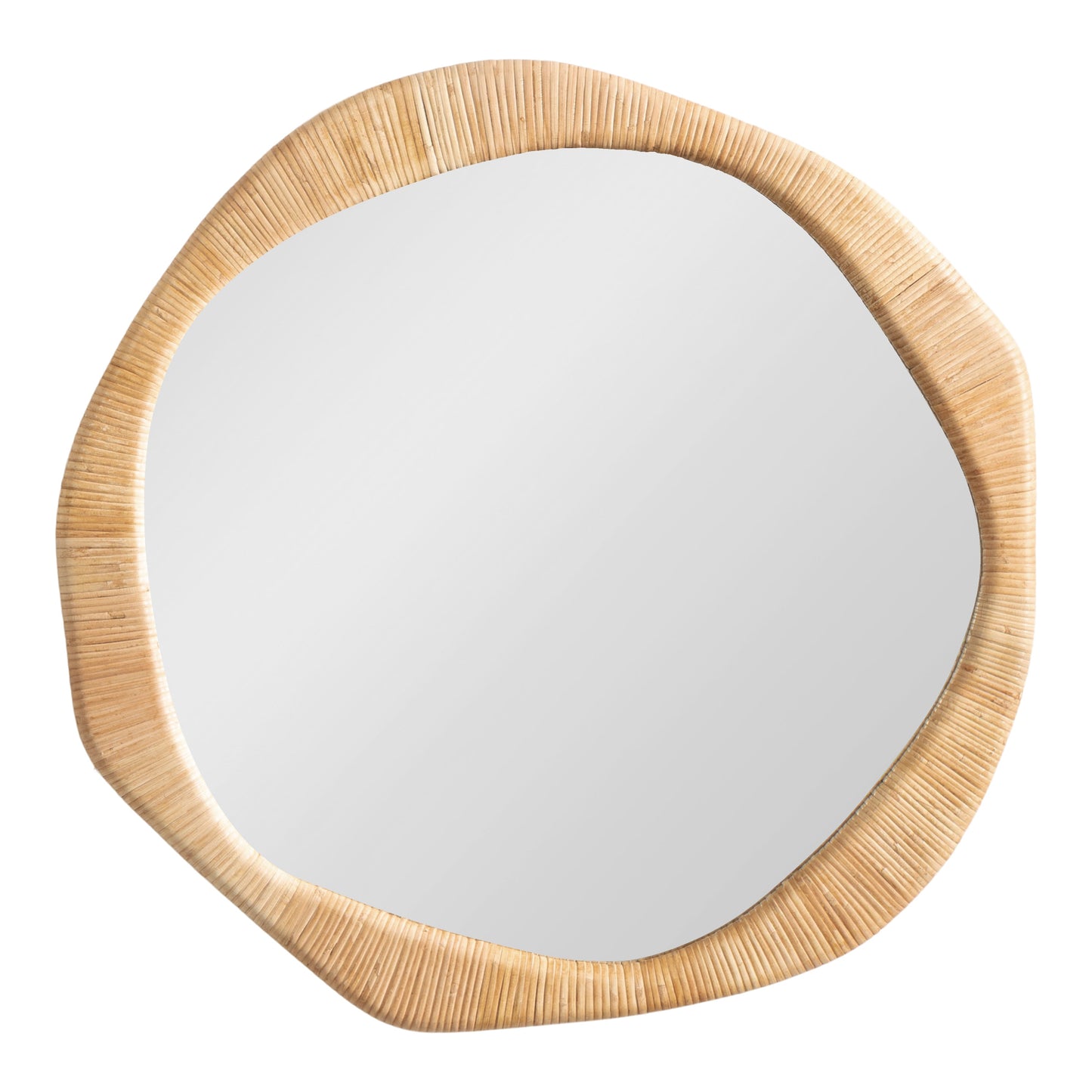 Rahfy Rattan Irregular Round Wall Mirror
