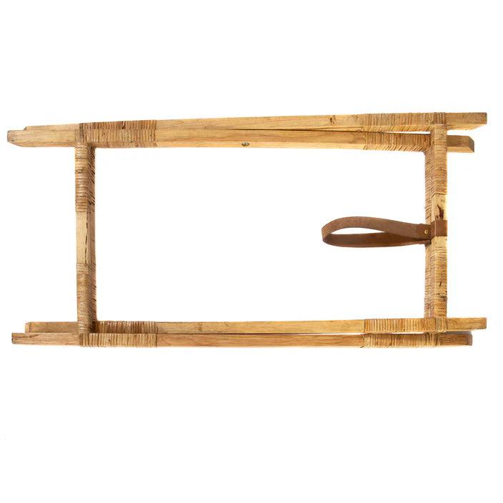 A wood stand for a tray table 