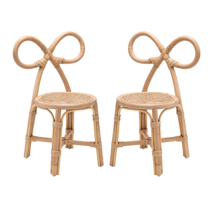 two small rattan chairs