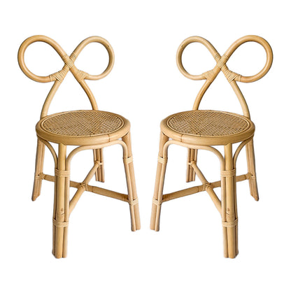 two adult rattan chairs