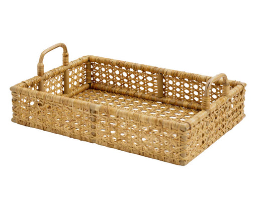 rectangle rattan cane tray