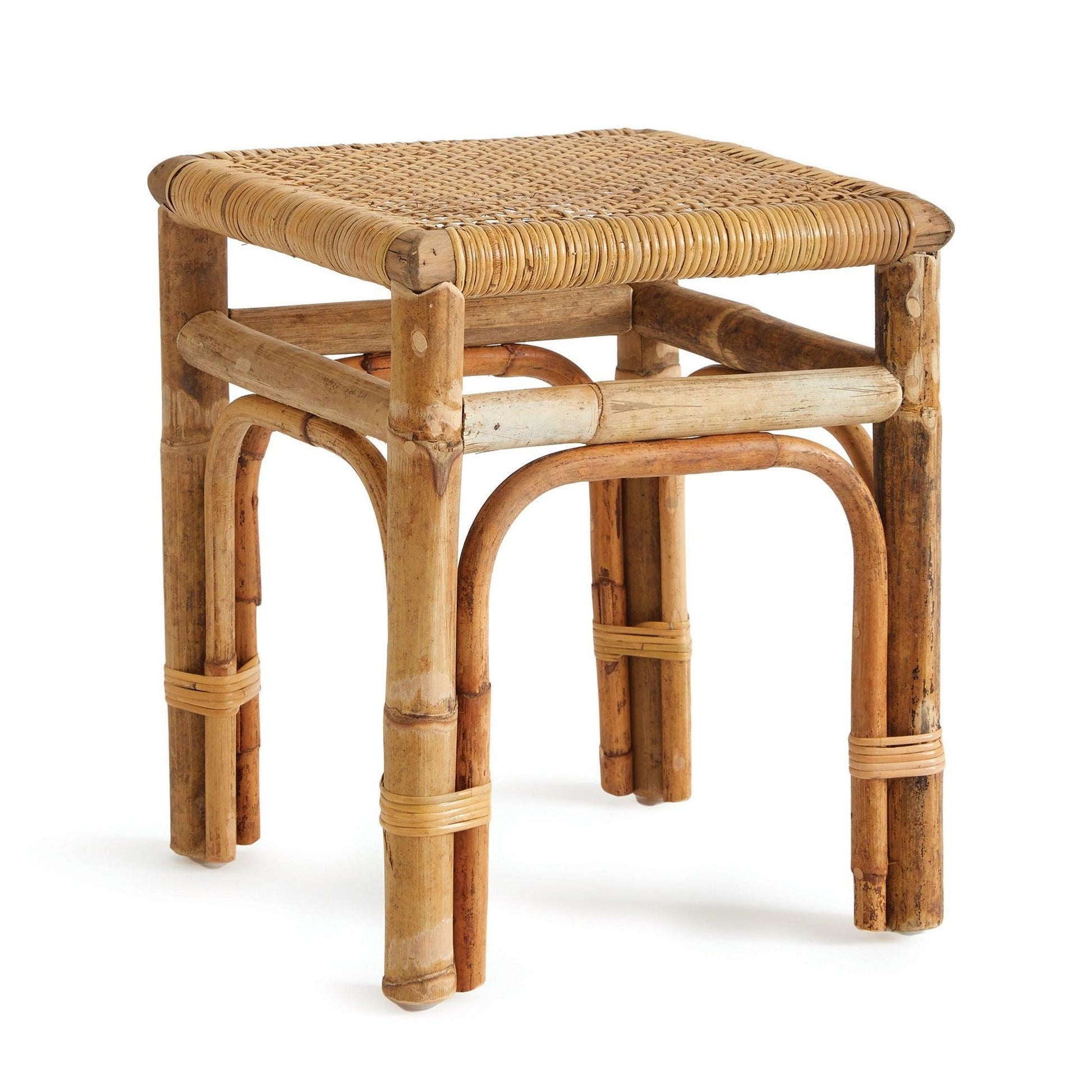 Bamboo and rattan side table 