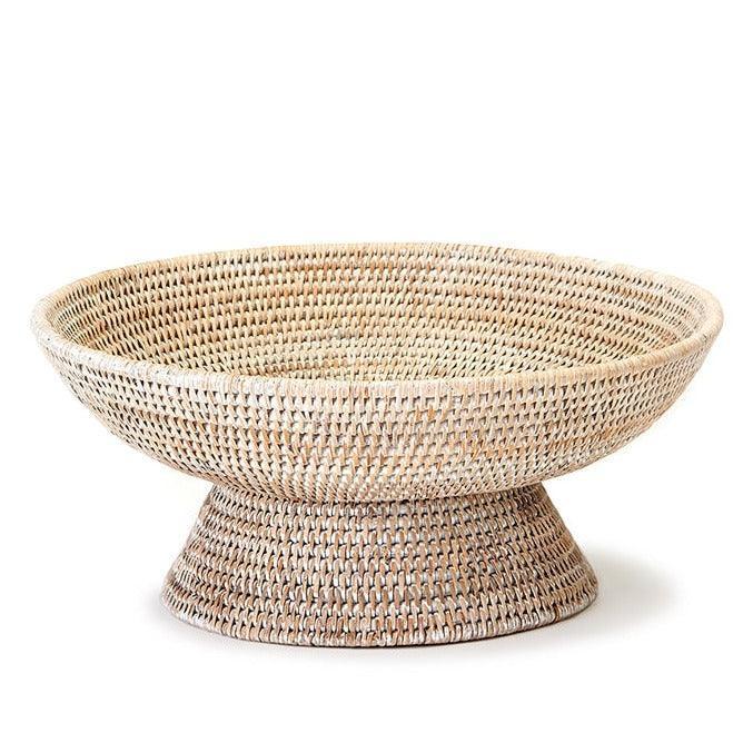 Rattan footed bowl