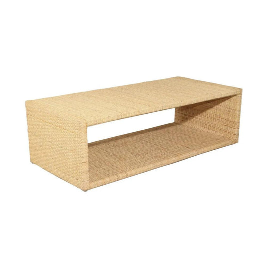 a coffee table with a shelf on top of it