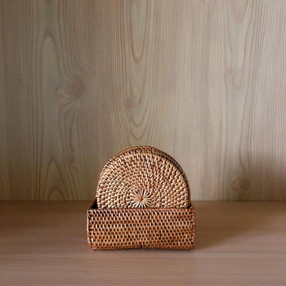 Bali Rattan Cup Coaster - Set of 5