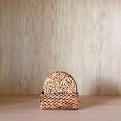 Bali Rattan Cup Coaster - Set of 5