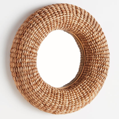 round woven mirror