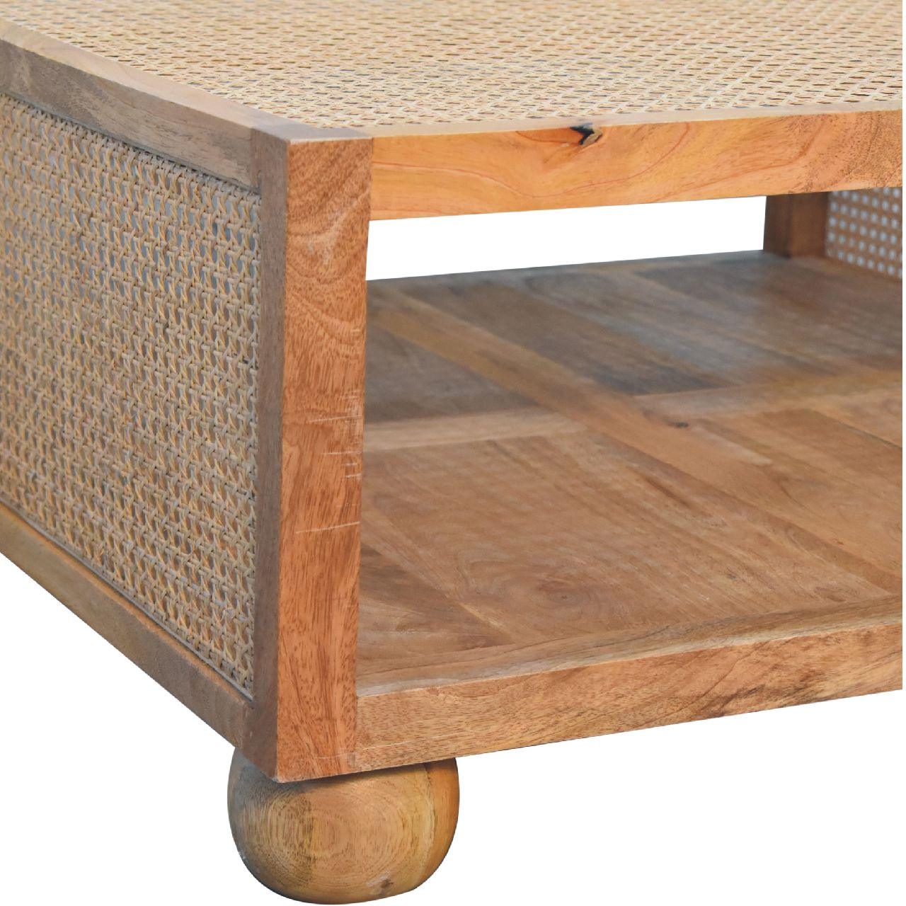 a close up of a table with a wooden base