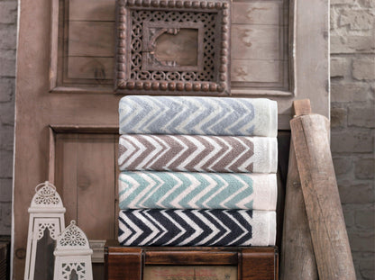 Coastal Bath Towels Set of 2 - Santorini Collection, Beach House Bathroom Decor