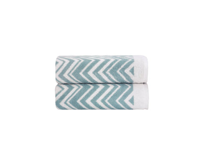 Coastal Bath Towels Set of 2 - Santorini Collection, Beach House Bathroom Decor