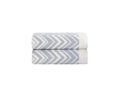 Coastal Bath Towels Set of 2 - Santorini Collection, Beach House Bathroom Decor