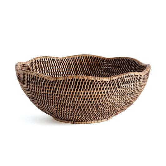 Rattan scalloped bowl