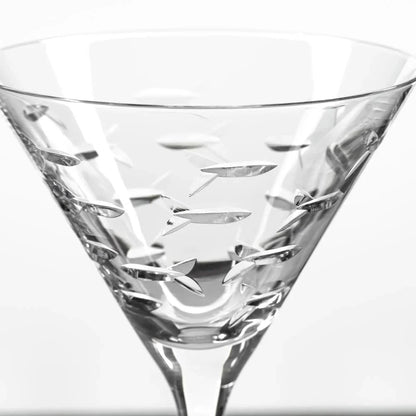 School of Fish Etched Glassware