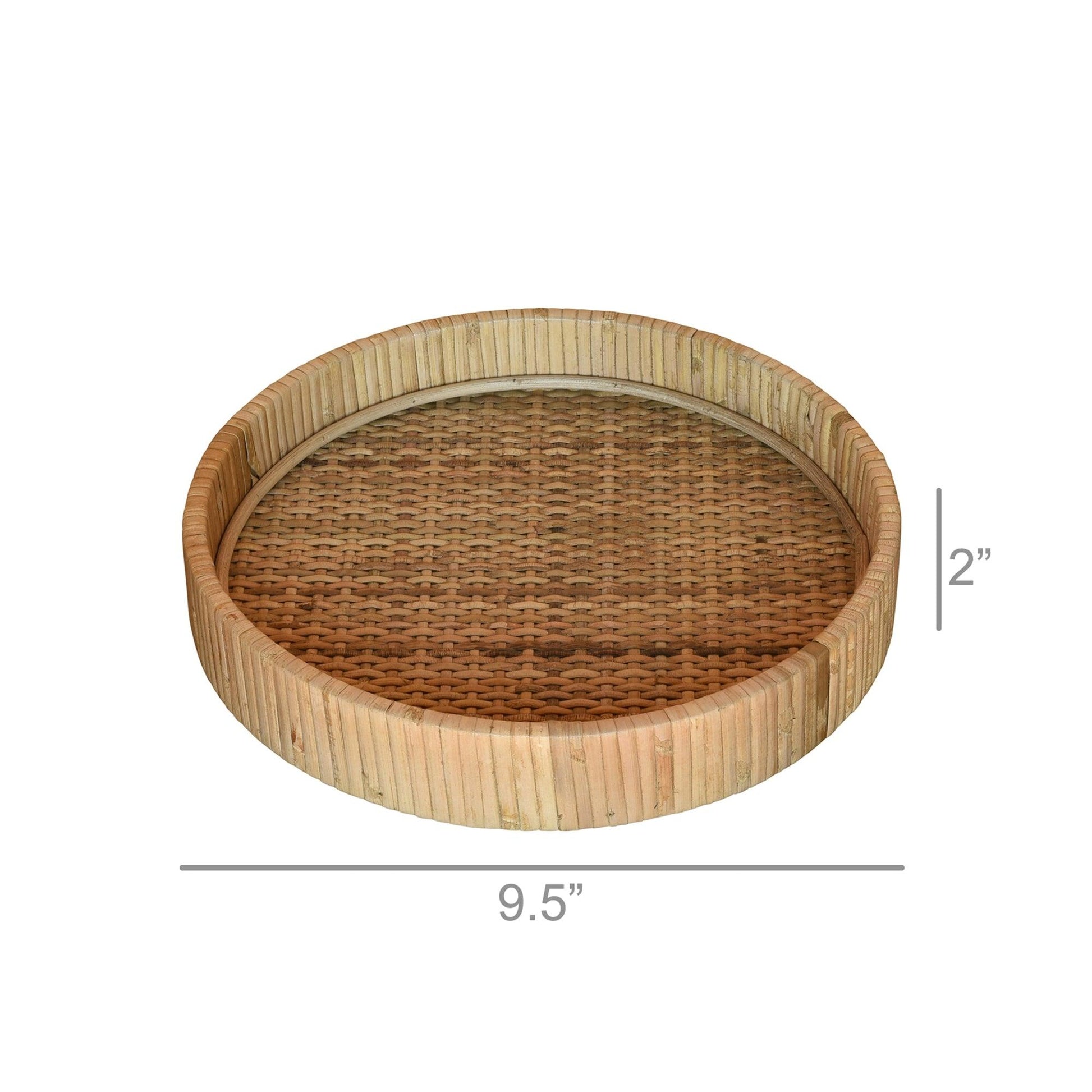 round rattan tray