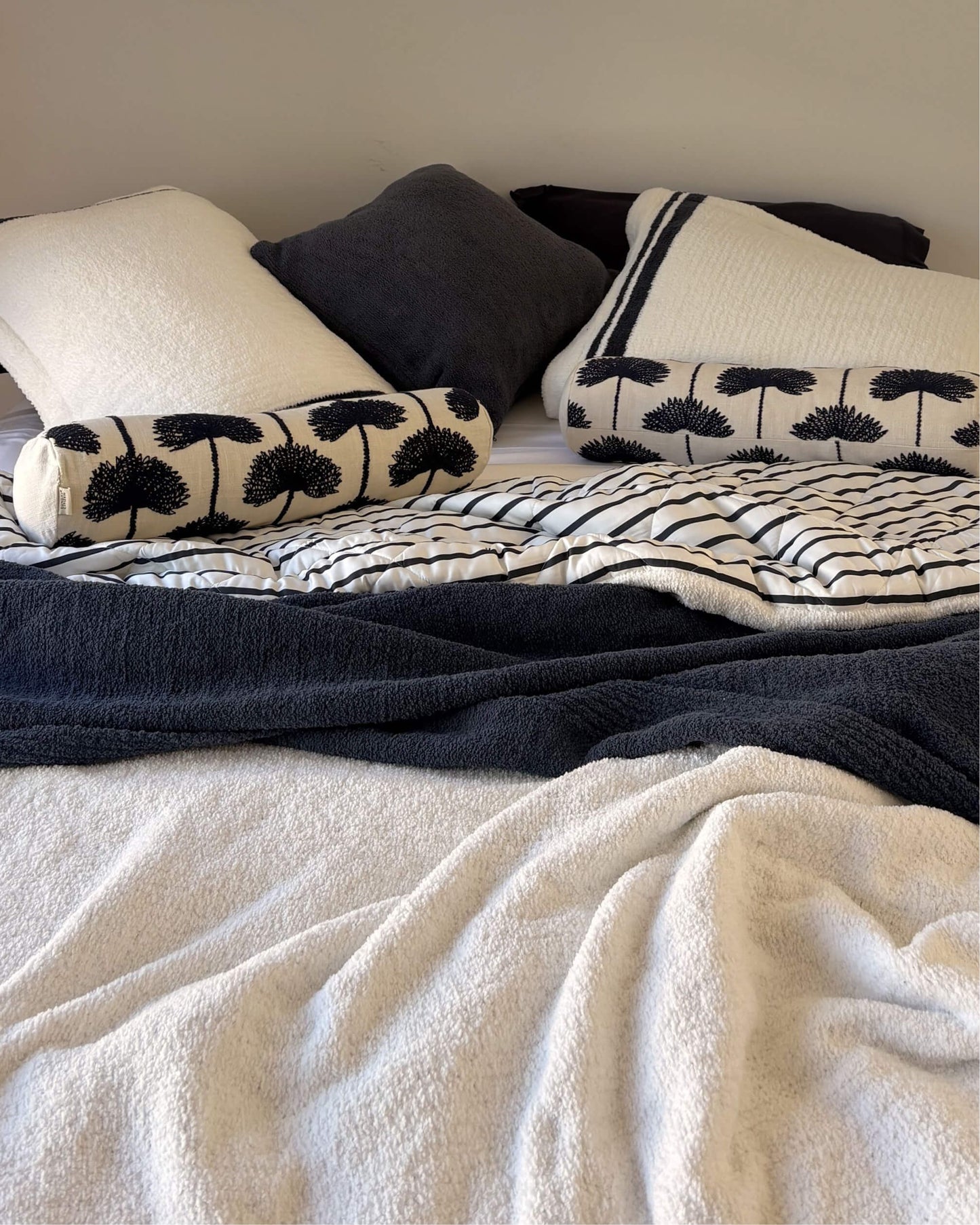 Amarena Snug Striped Sham Set - Coastal Striped Pillow Shams, Beach House Bedroom Decor