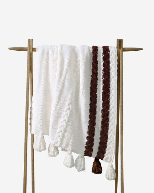 Snug Braided Two-Stripes Throw