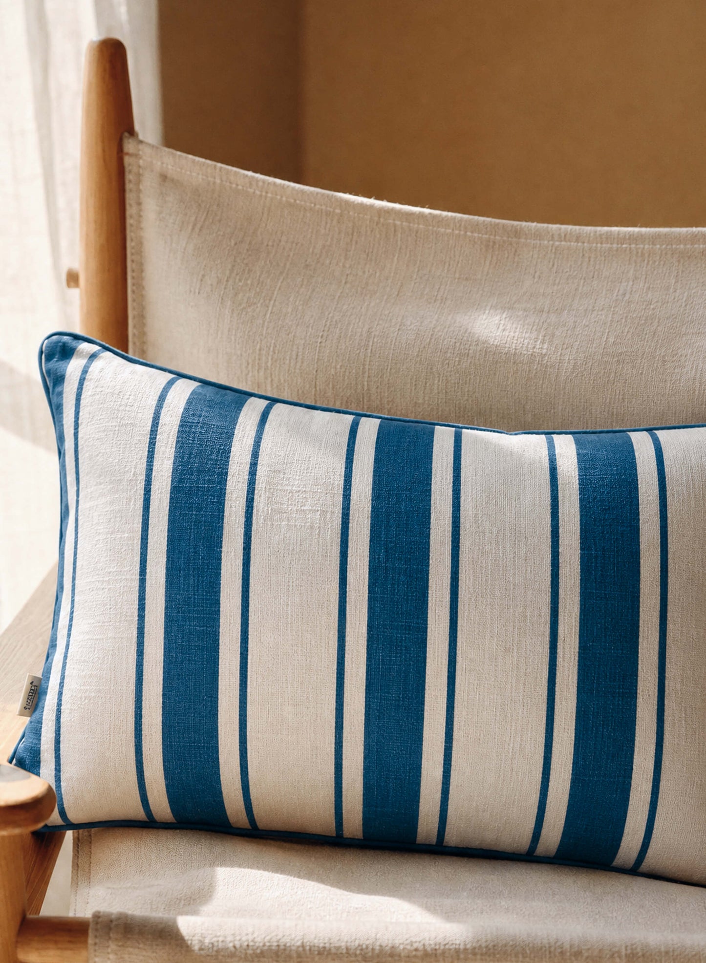 Cala Small Lumbar Pillow - Coastal Accent Throw Pillow, Beach House Living Room Decor